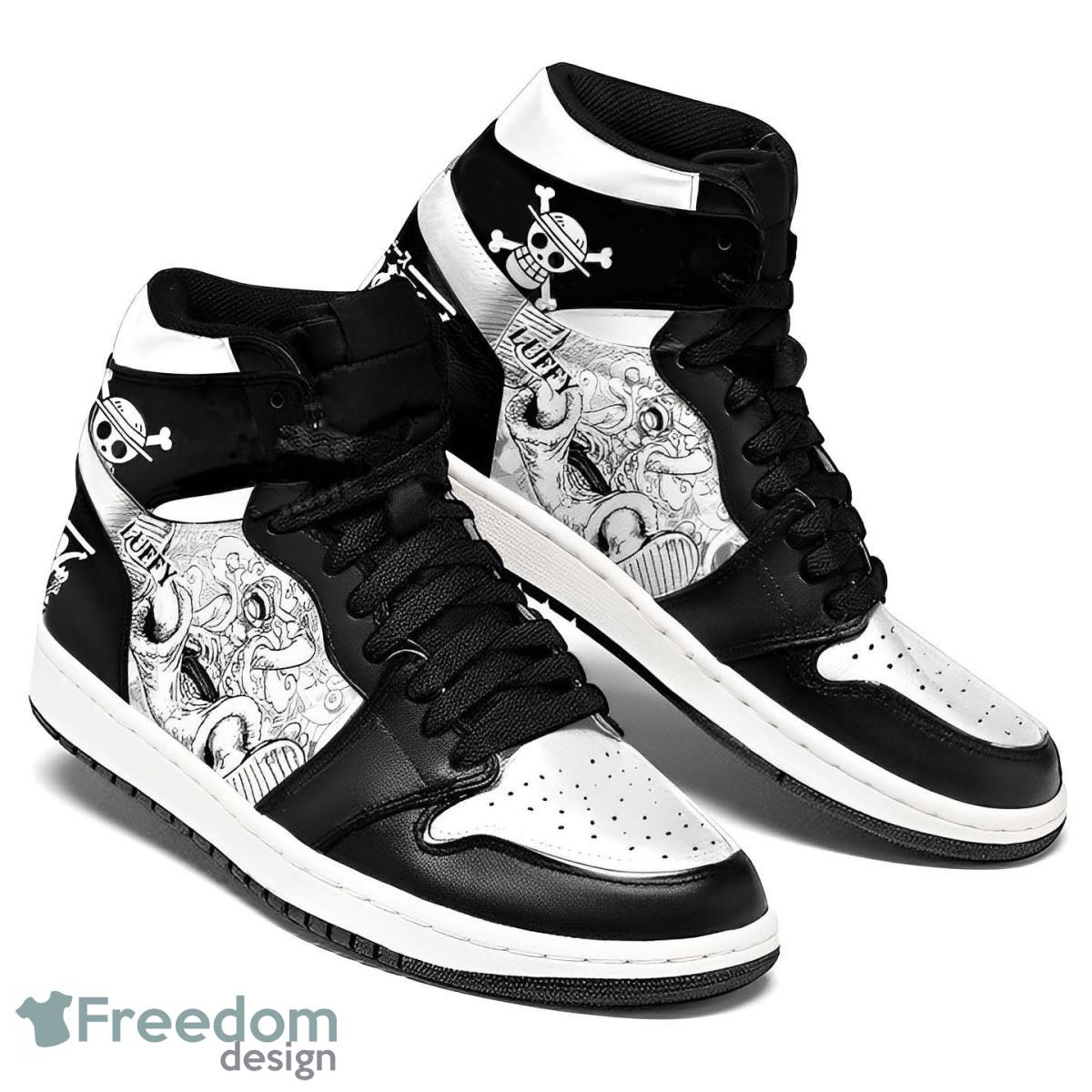 Ideafootwear One Piece Luffy Gear 5 Manga AJ1 High Sneakers Shoes For Men And Women 1