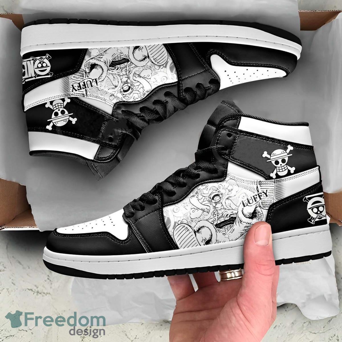 Ideafootwear One Piece Luffy Gear 5 Manga AJ1 High Sneakers Shoes For Men And Women 1