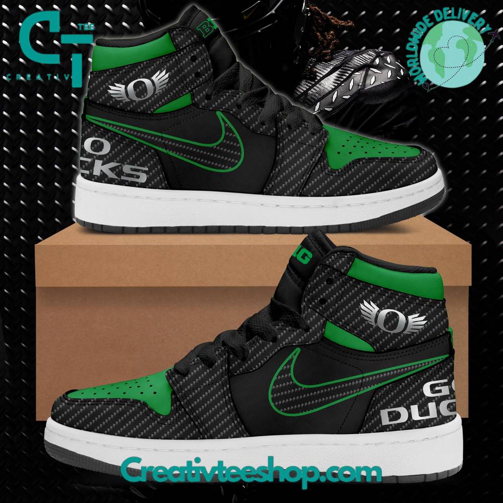 Ideafootwear Oregon Ducks AJ1 High Sneakers Shoes For Men And Women 9