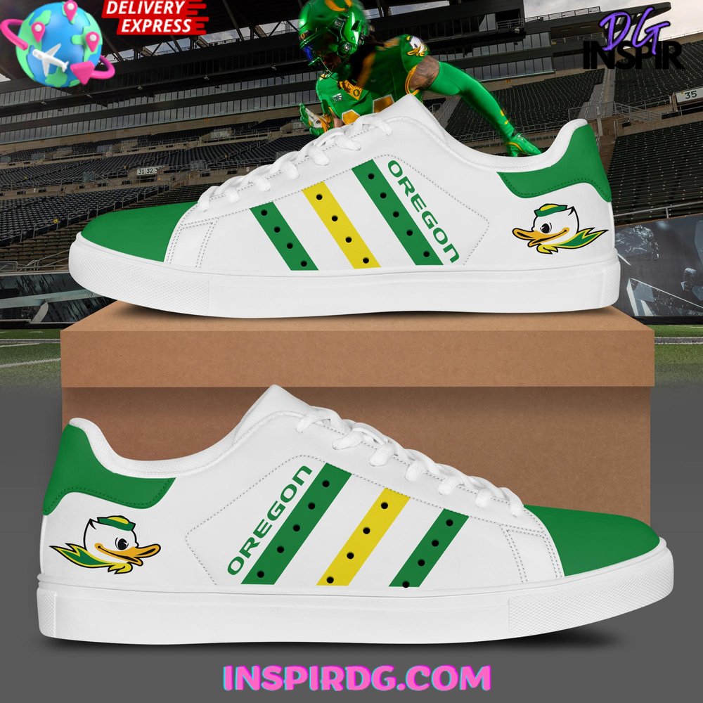 Ideafootwear Oregon Ducks Skate Stan Shoes Sneakes For Men And Women 1