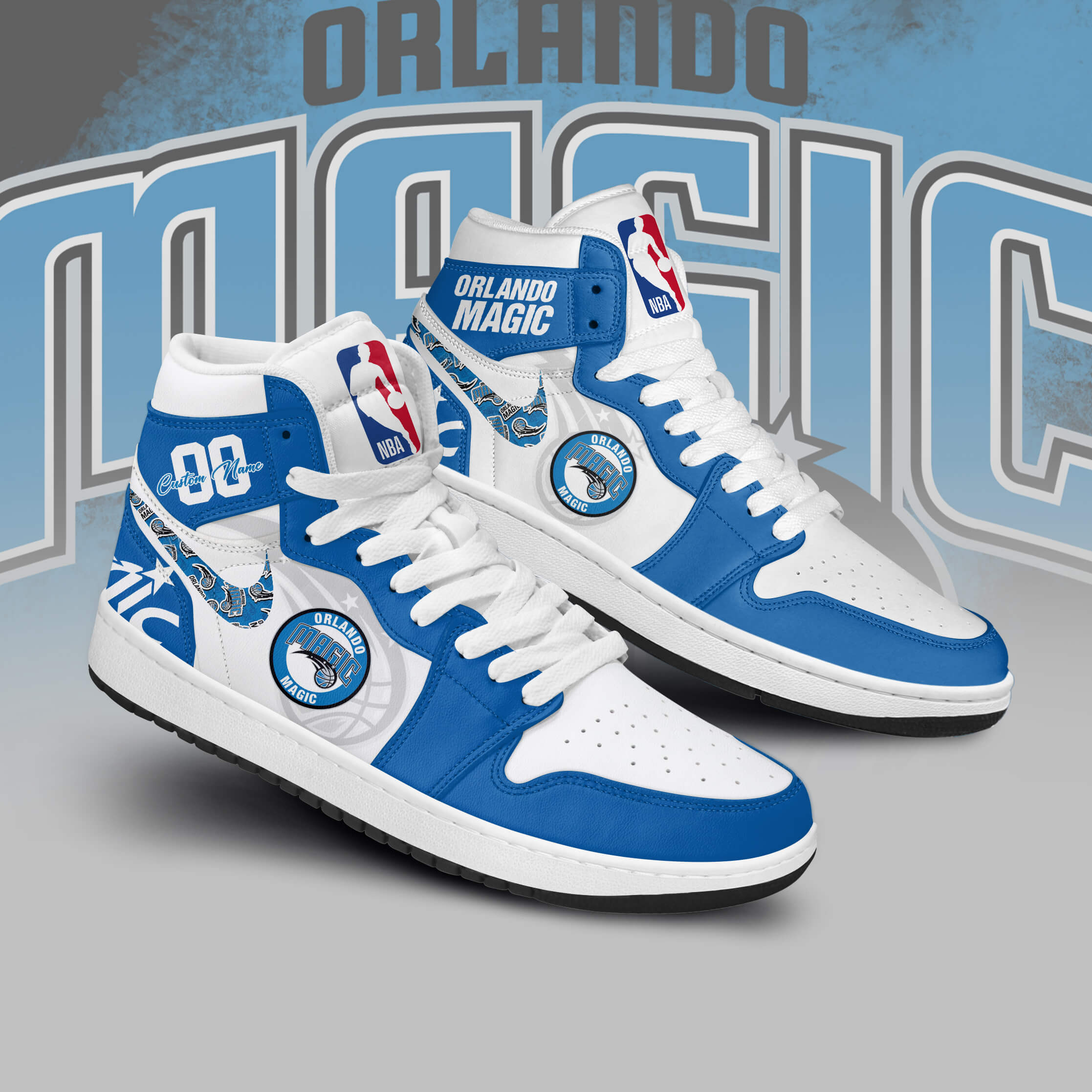 Ideafootwear Orlando Magic AJ1 High Sneakers Shoes For Men And Women 1