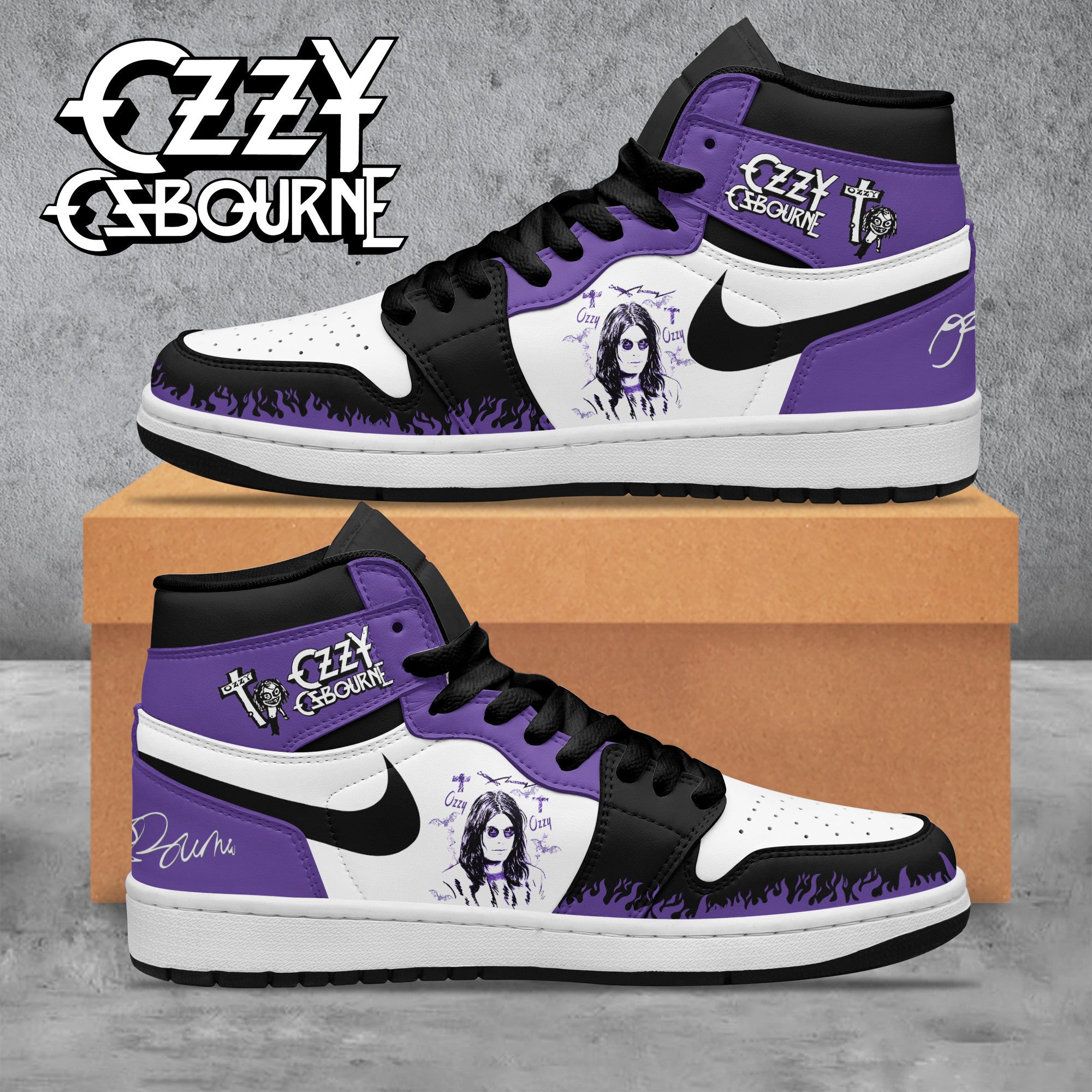 Ideafootwear Ozzy Osbourne AJ1 High Sneakers Shoes For Men And Women 5