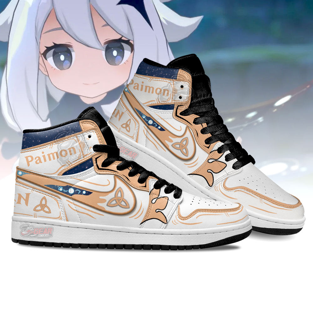 Ideafootwear Paimon Genshin Impact AJ1 High Sneakers Shoes For Men And Women 2