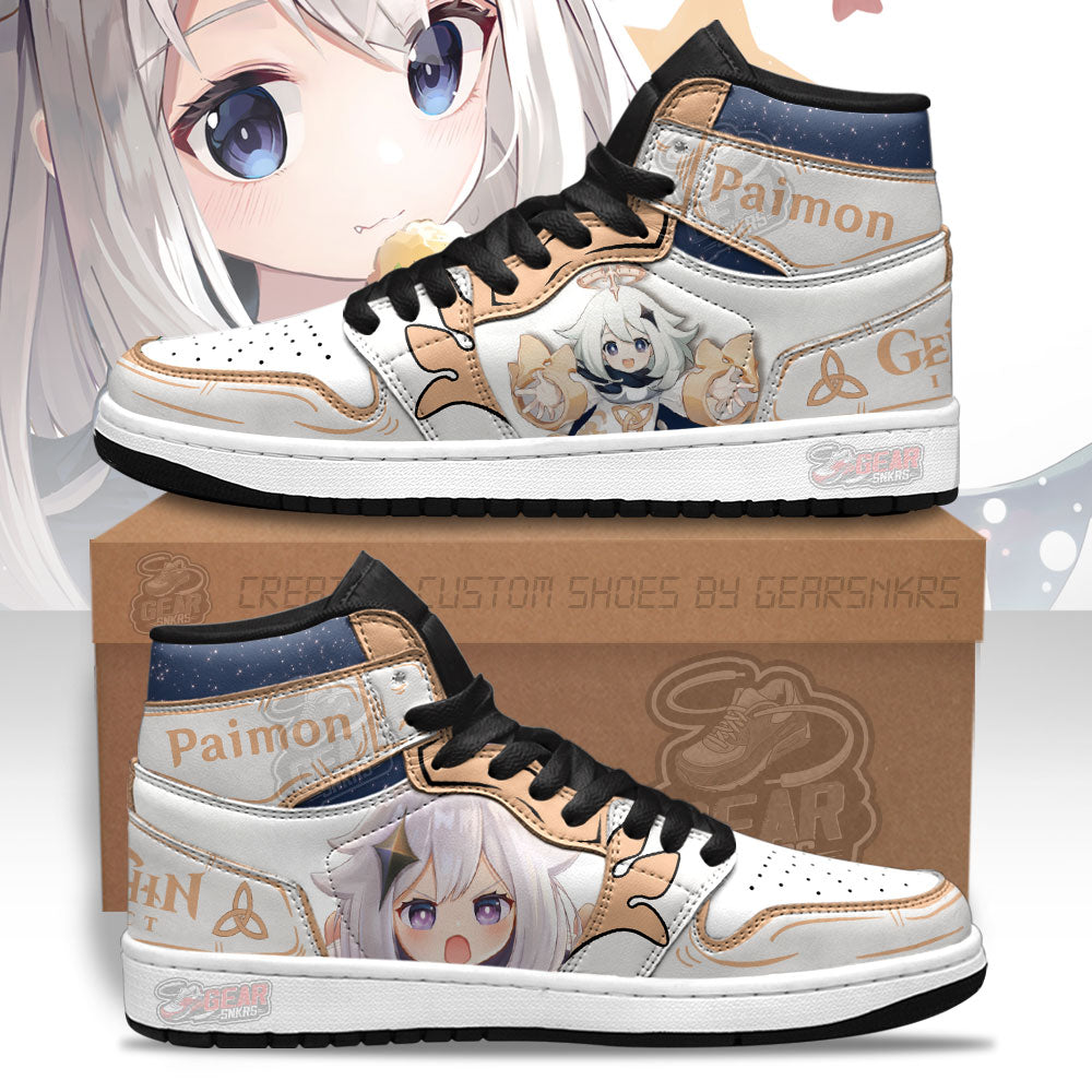 Ideafootwear Paimon Genshin Impact AJ1 High Sneakers Shoes For Men And Women 1