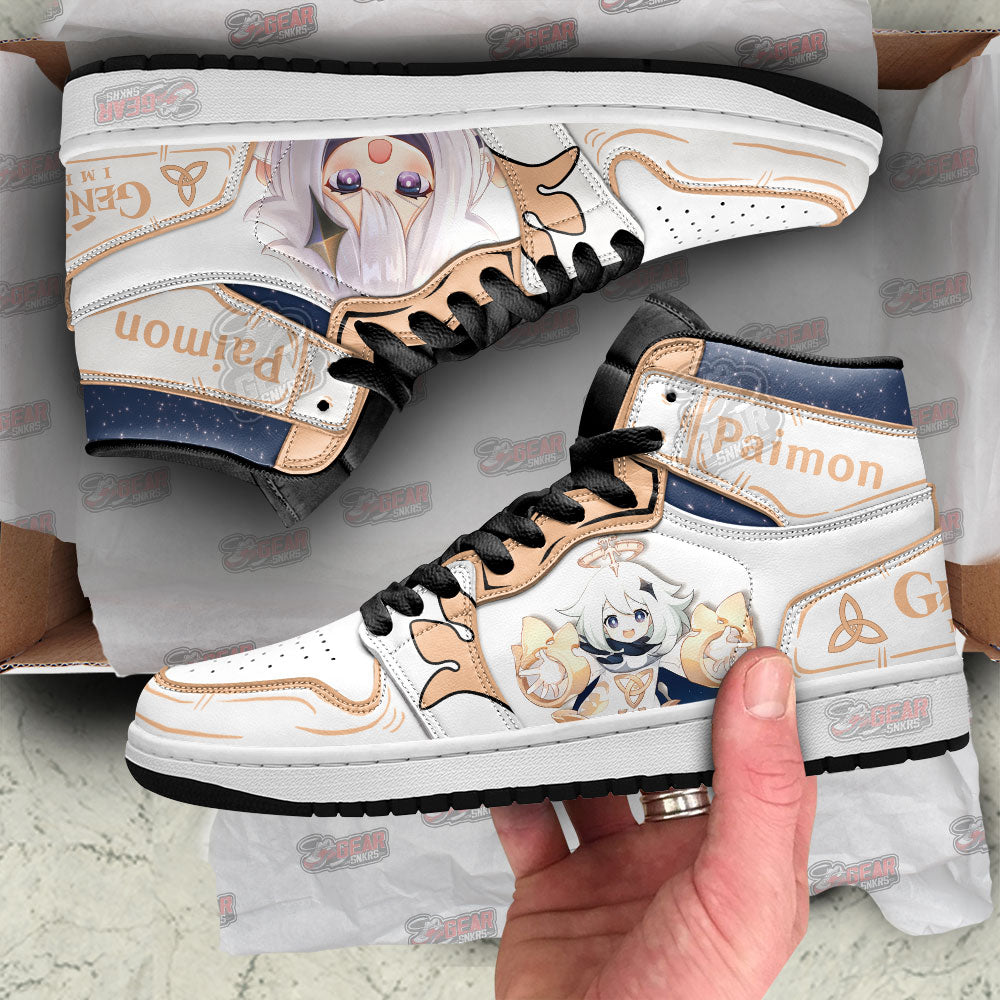 Ideafootwear Paimon Genshin Impact AJ1 High Sneakers Shoes For Men And Women 1