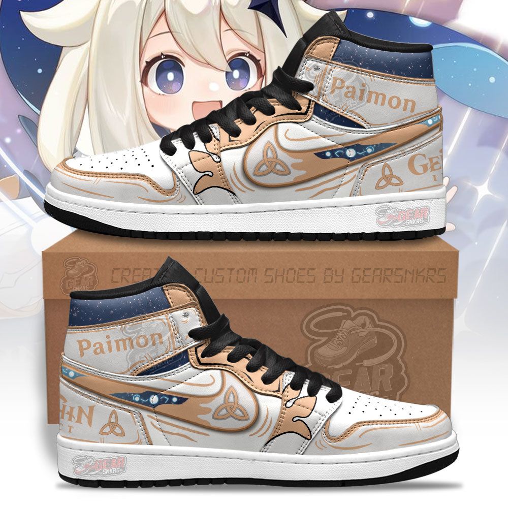 Ideafootwear Paimon Genshin Impact AJ1 High Sneakers Shoes For Men And Women 2