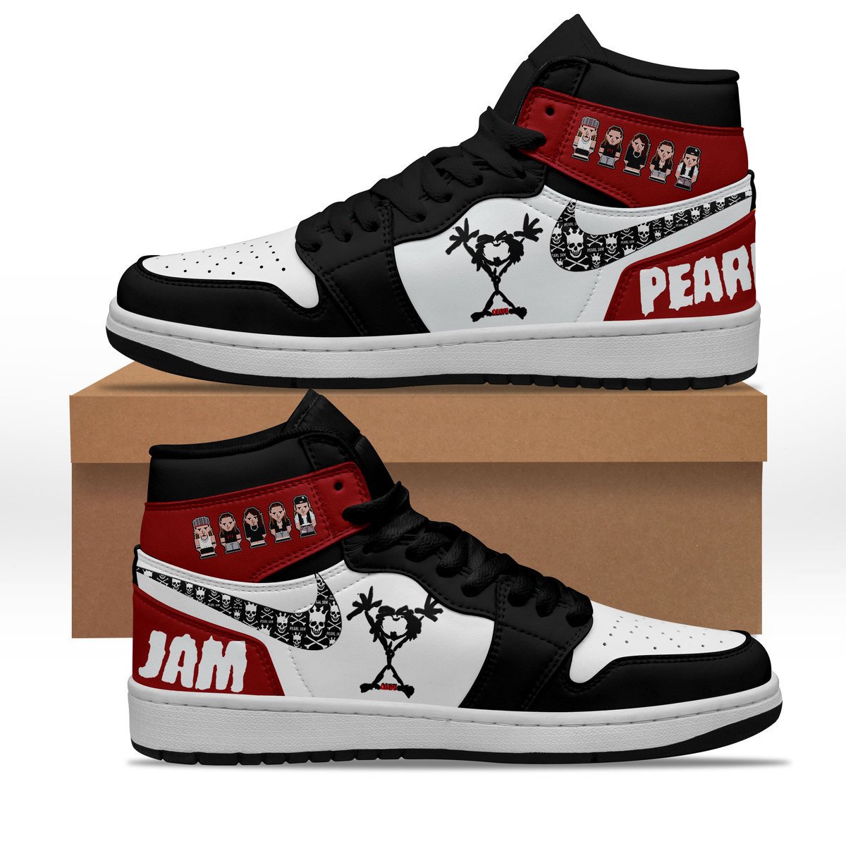 Ideafootwear Pearl Jam AJ1 High Sneakers Shoes For Men And Women 7