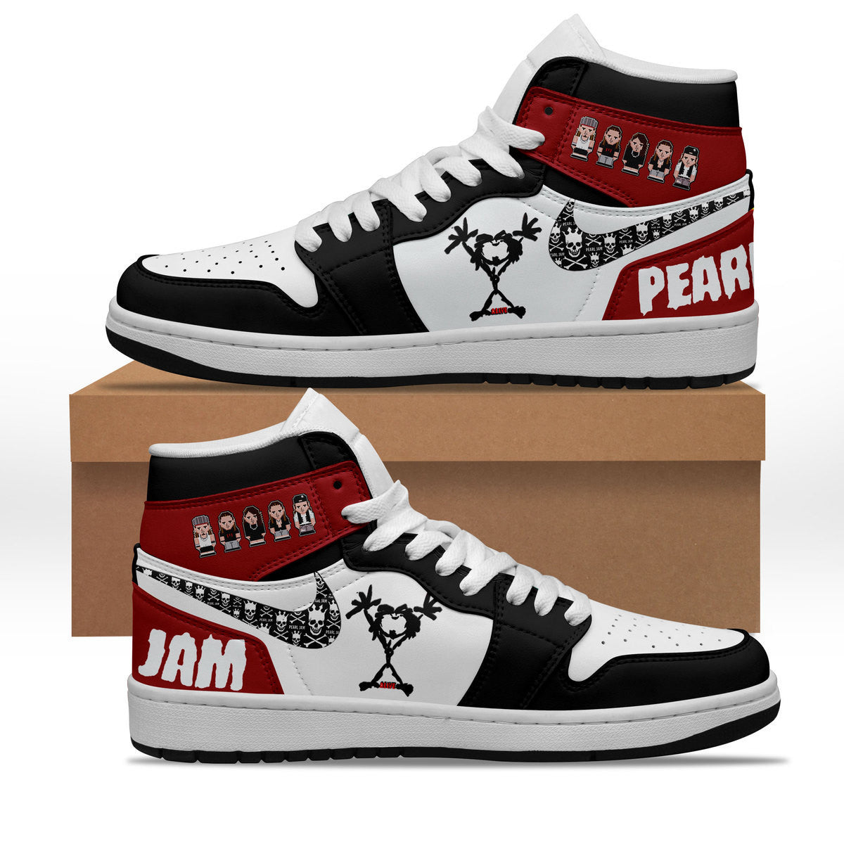 Ideafootwear Pearl Jam AJ1 High Sneakers Shoes For Men And Women 3