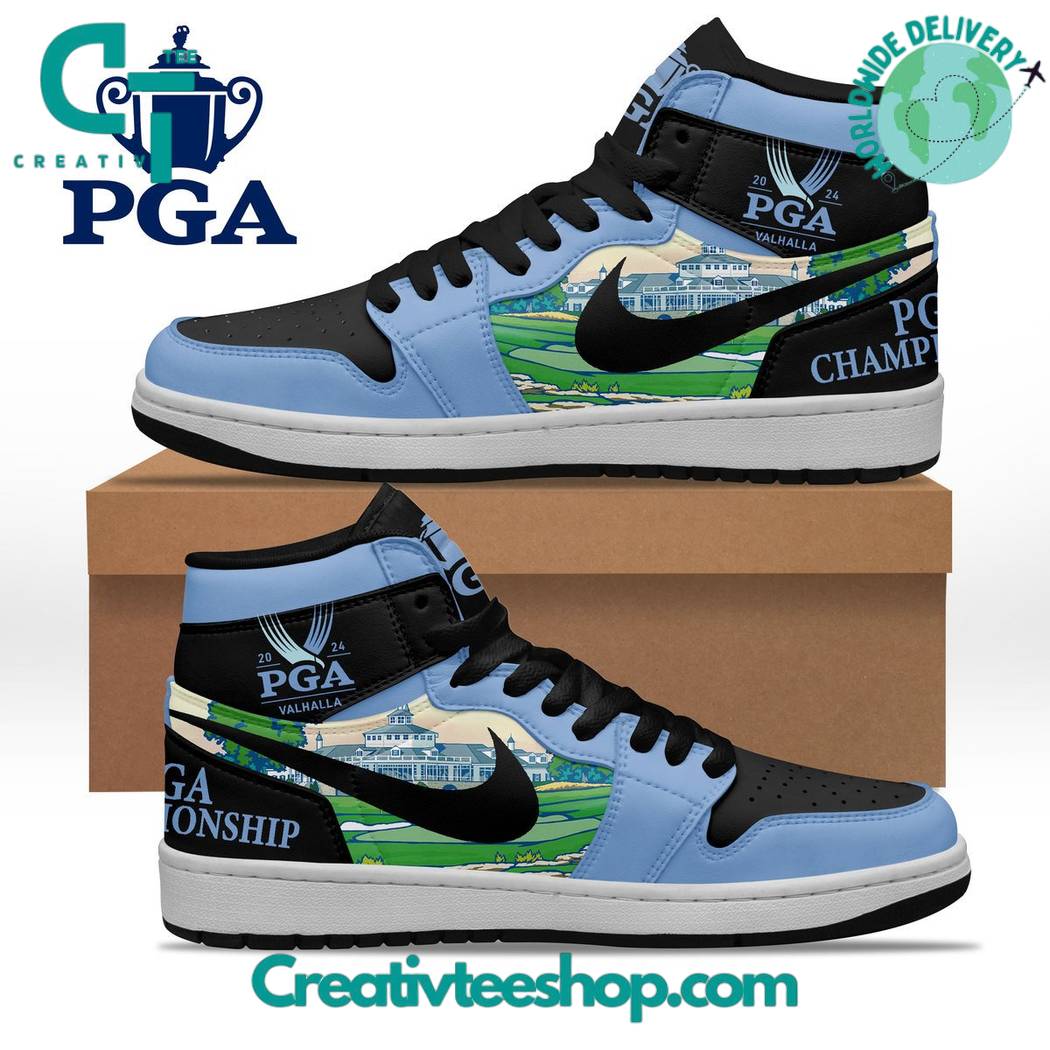 Ideafootwear PGA Valhalla Championship 2024 Blue AJ1 High Sneakers Shoes For Men And Women 1