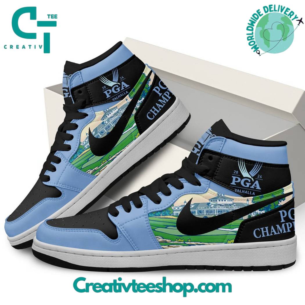 Ideafootwear PGA Valhalla Championship 2024 Blue AJ1 High Sneakers Shoes For Men And Women 1