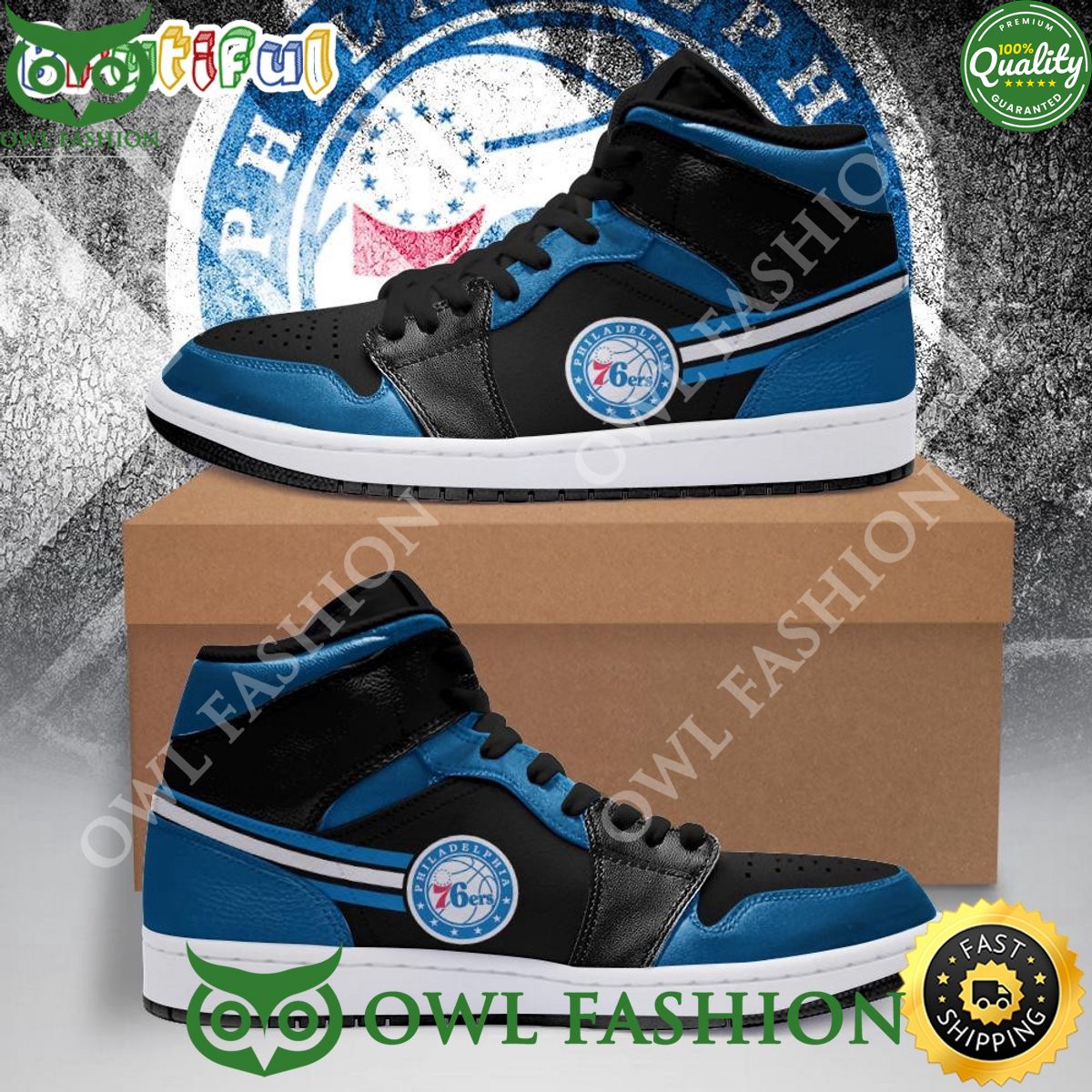 Ideafootwear Philadelphia 76ers AJ1 High Sneakers Shoes For Men And Women 6