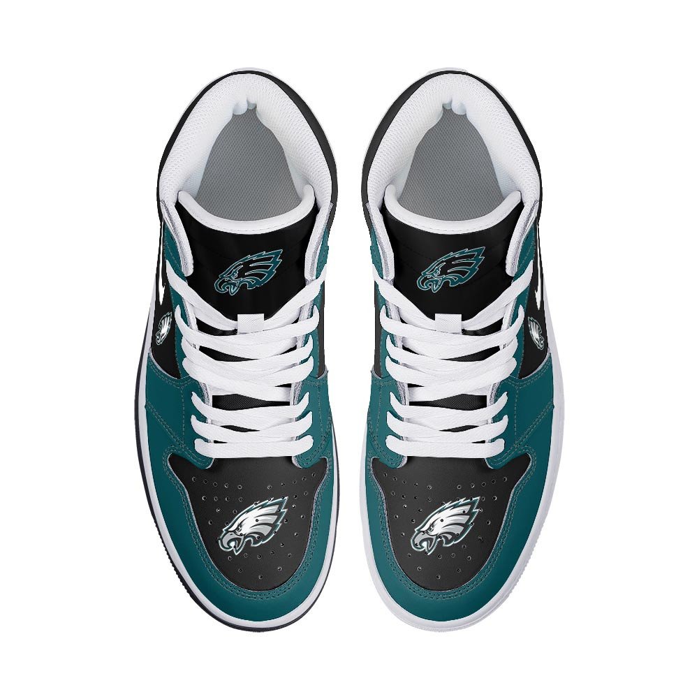 Ideafootwear Philadelphia Eagles AJ1 High Sneakers Shoes For Men And Women 9