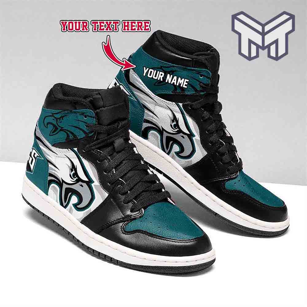Ideafootwear Philadelphia Eagles AJ1 High Sneakers Shoes For Men And Women 2