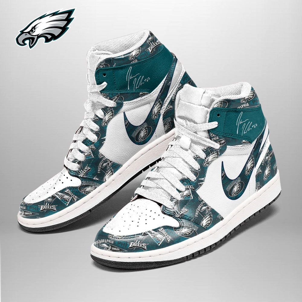 Ideafootwear Philadelphia Eagles AJ1 High Sneakers Shoes For Men And Women 11