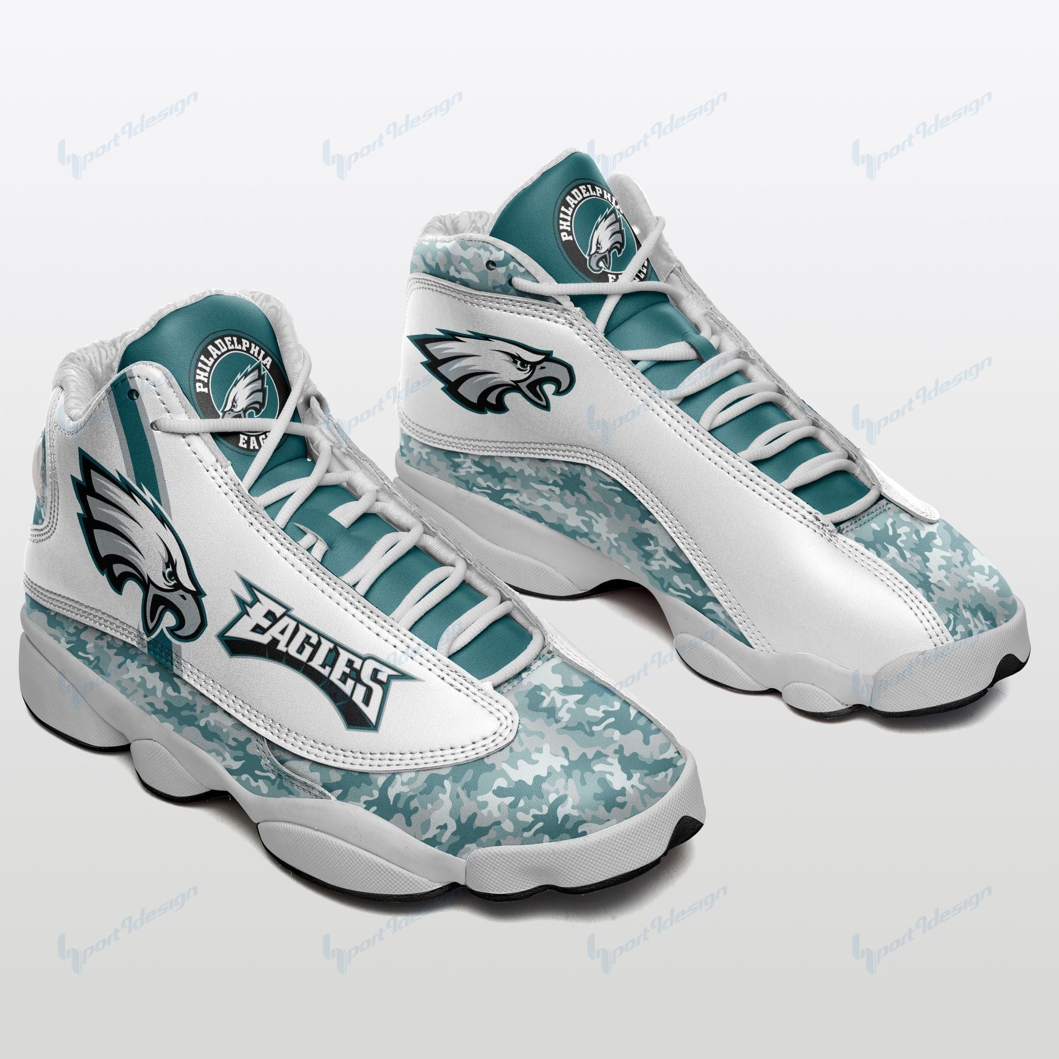Ideafootwear Philadelphia Eagles AJ13 Sneakers Shoes For Men And Women 18