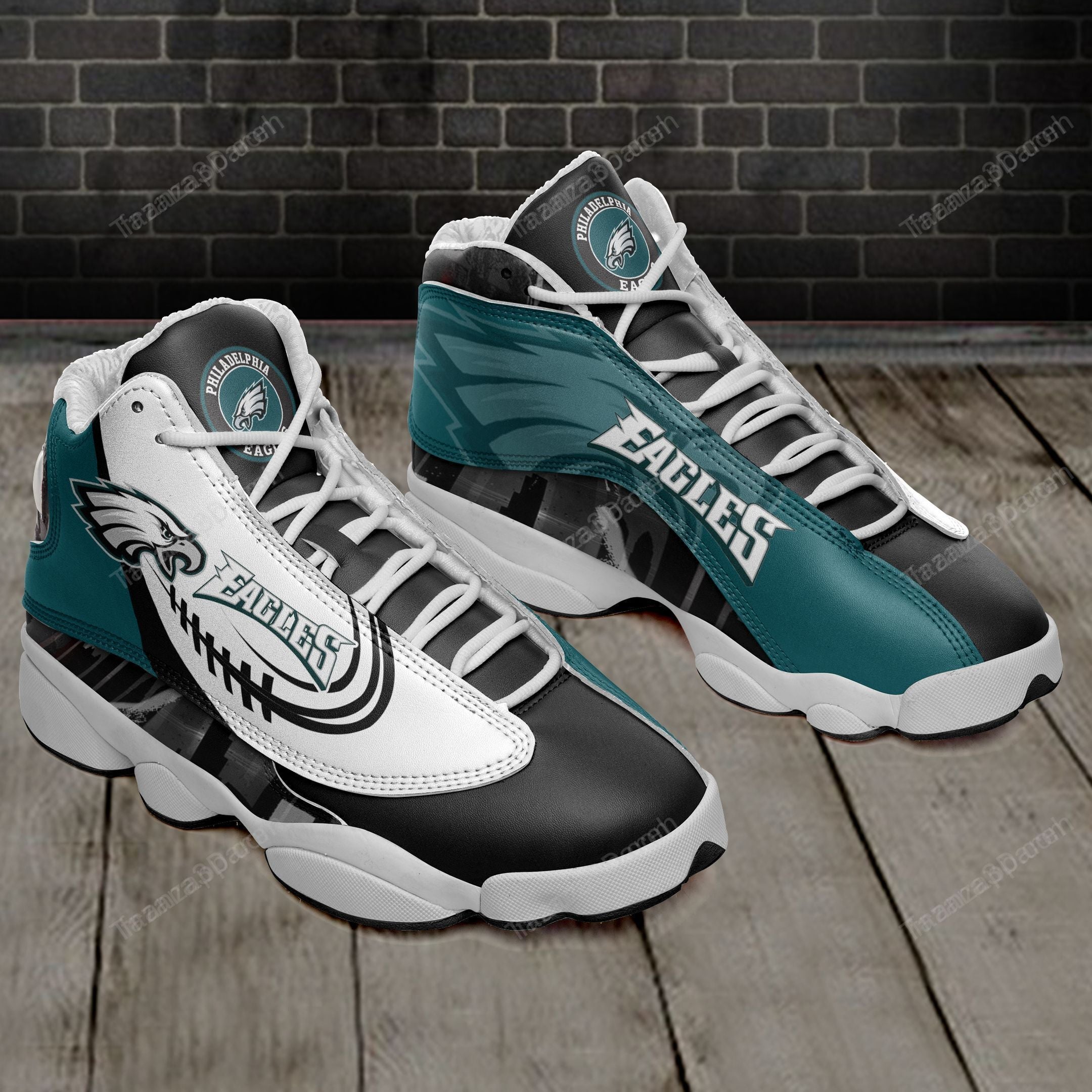 Ideafootwear Philadelphia Eagles AJ13 Sneakers Shoes For Men And Women 20