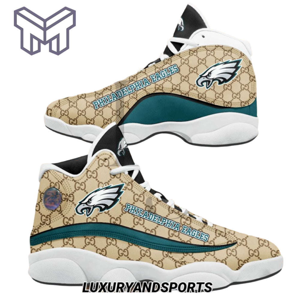Ideafootwear Philadelphia Eagles AJ13 Sneakers Shoes For Men And Women 7