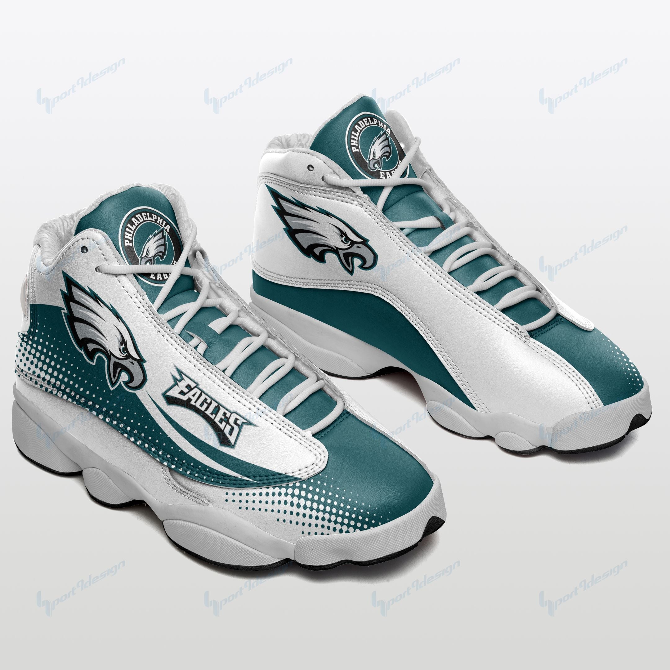 Ideafootwear Philadelphia Eagles AJ13 Sneakers Shoes For Men And Women 16