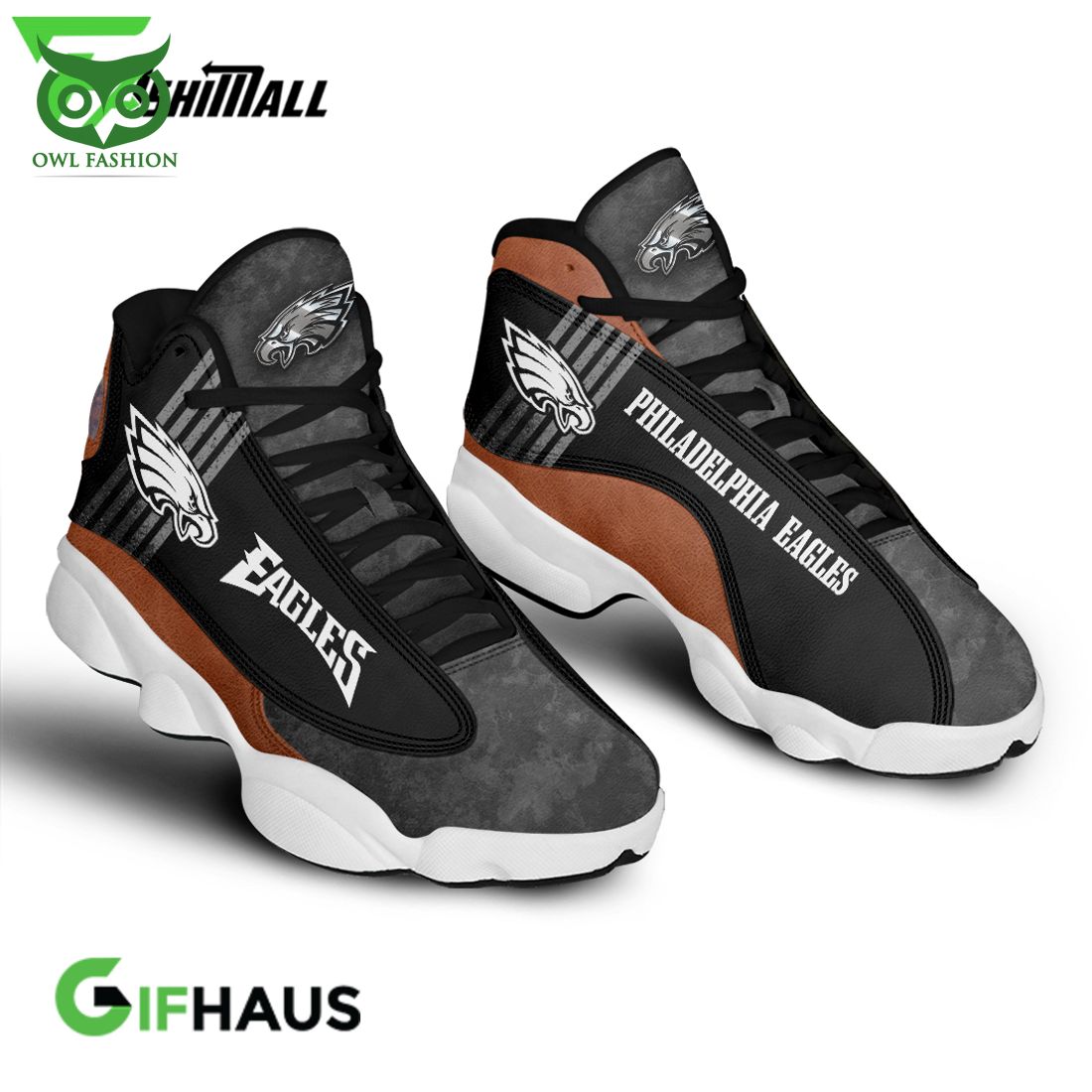 Ideafootwear Philadelphia Eagles AJ13 Sneakers Shoes For Men And Women 25