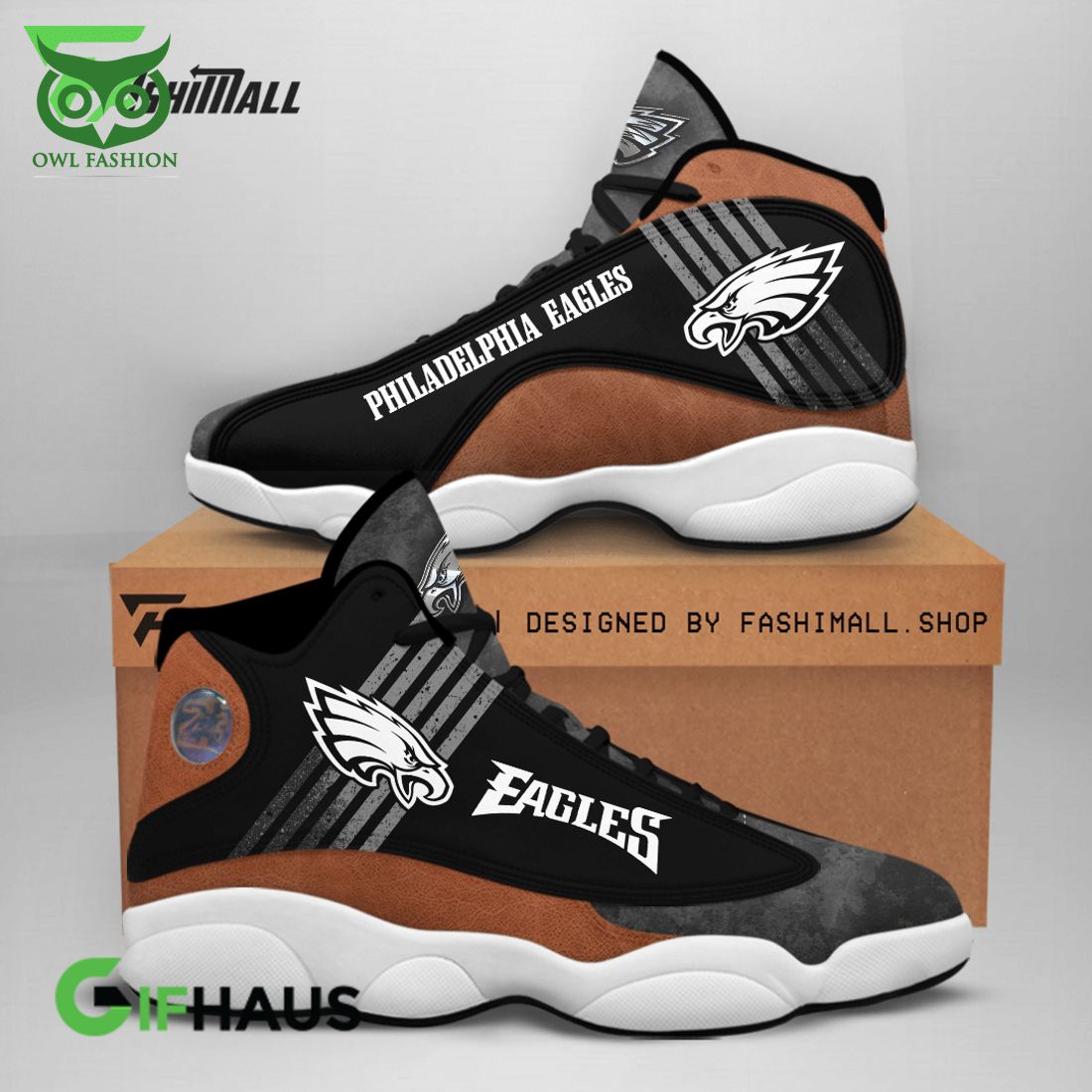 Ideafootwear Philadelphia Eagles AJ13 Sneakers Shoes For Men And Women 25