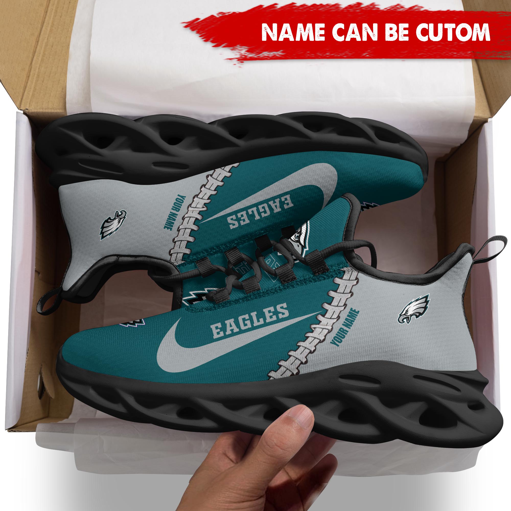 Ideafootwear Philadelphia Eagles Max Soul Shoes Sneakers For Men And Women 13