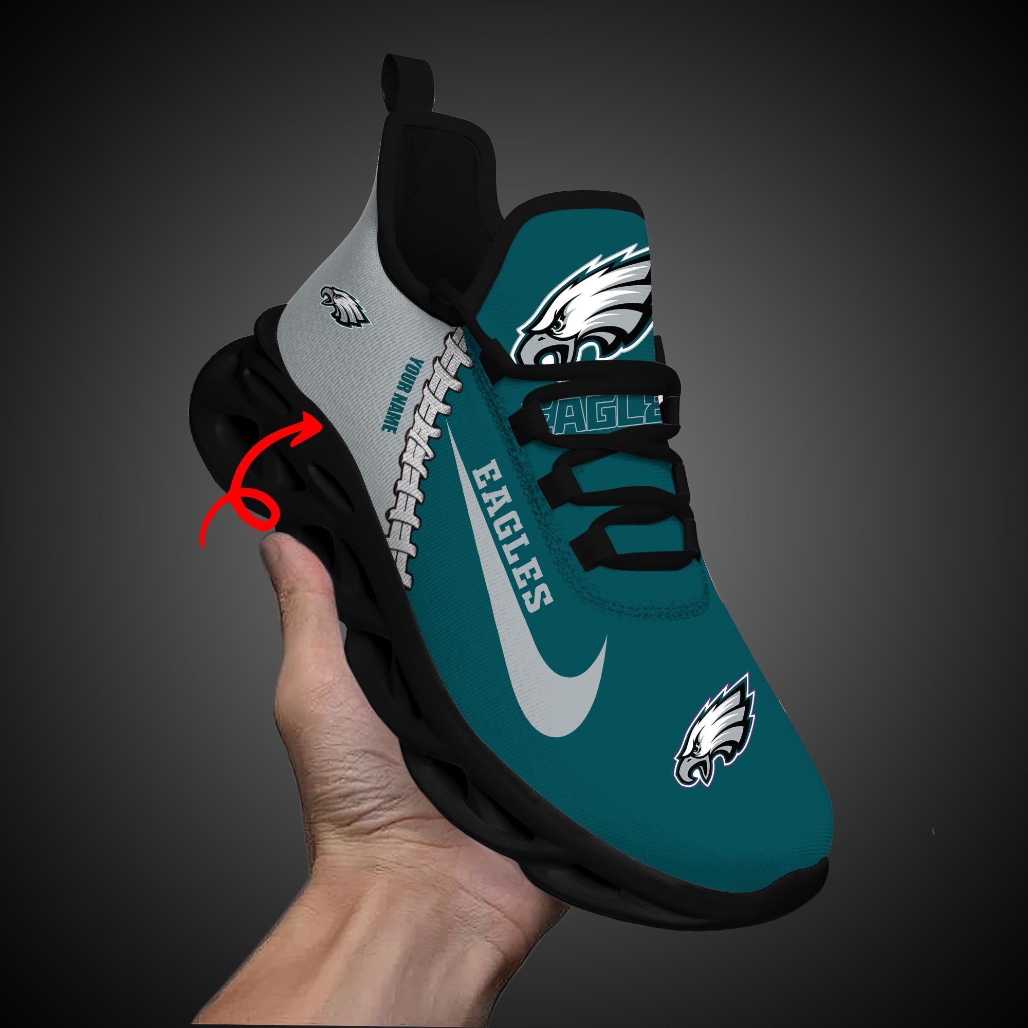 Ideafootwear Philadelphia Eagles Max Soul Shoes Sneakers For Men And Women 13