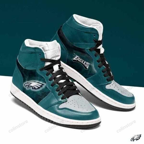 Ideafootwear Philadelphia Eagles NFL AJ1 High Sneakers Shoes For Men And Women 13
