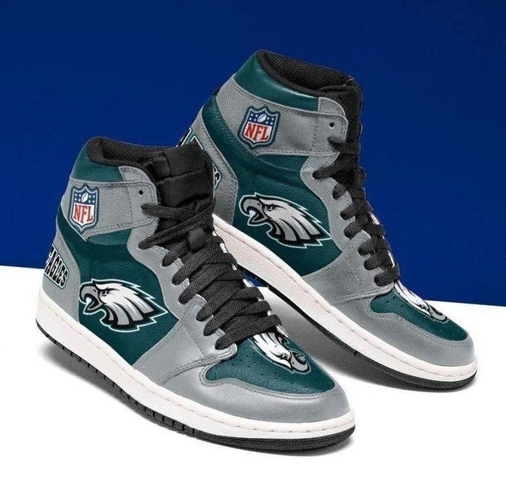 Ideafootwear Philadelphia Eagles NFL AJ1 High Sneakers Shoes For Men And Women 14
