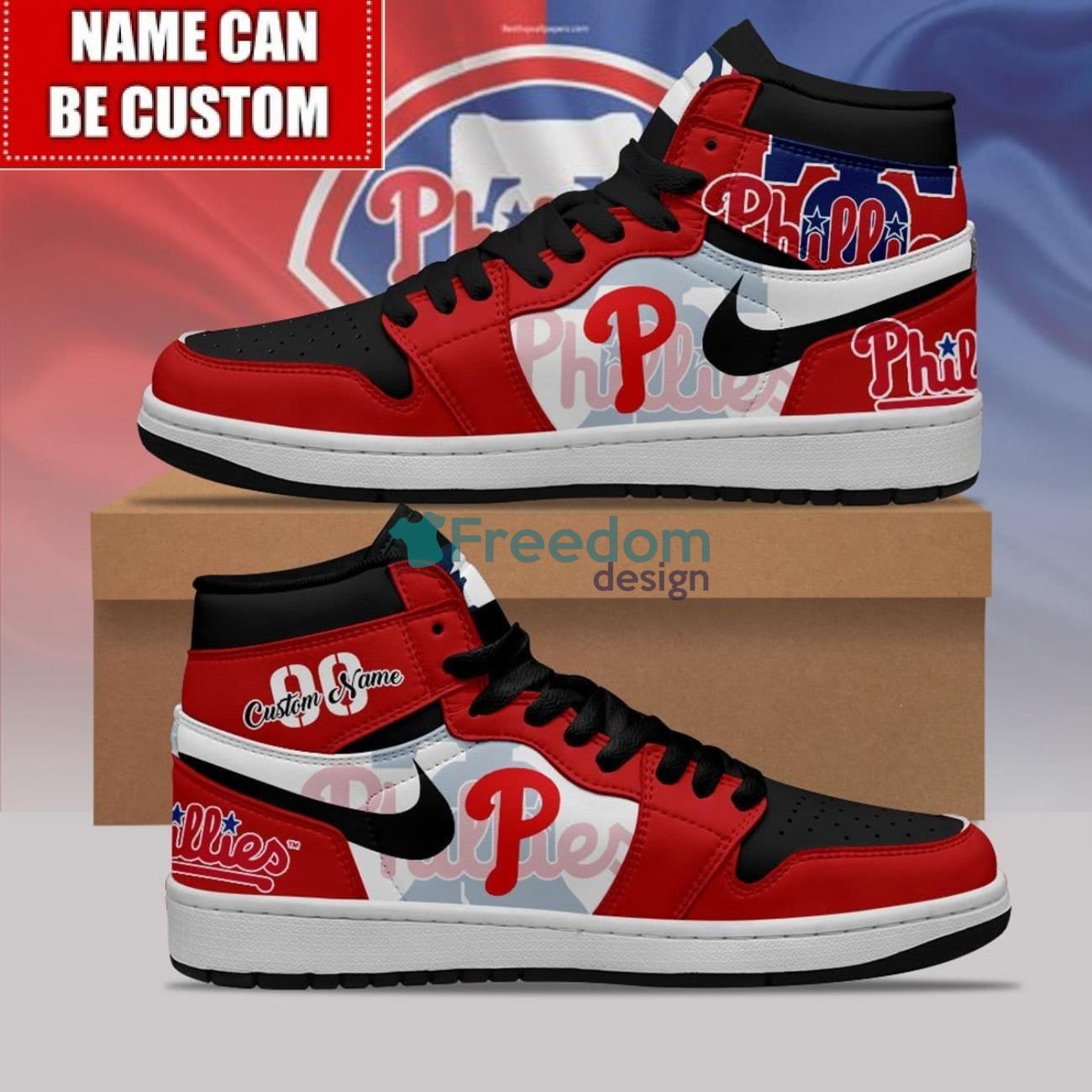 Ideafootwear Philadelphia Phillies AJ1 High Sneakers Shoes For Men And Women 1