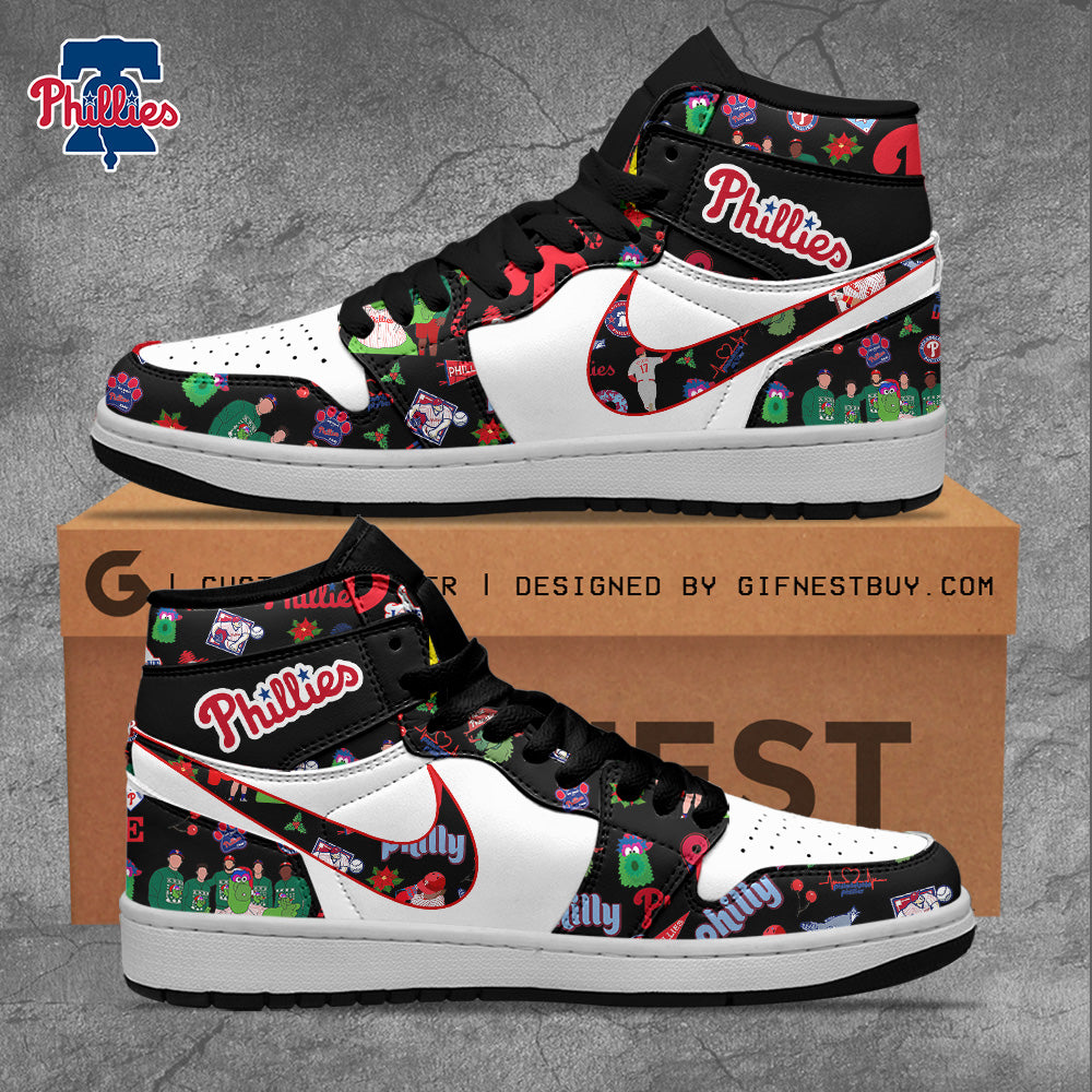 Ideafootwear Philadelphia Phillies AJ1 High Sneakers Shoes For Men And Women 10