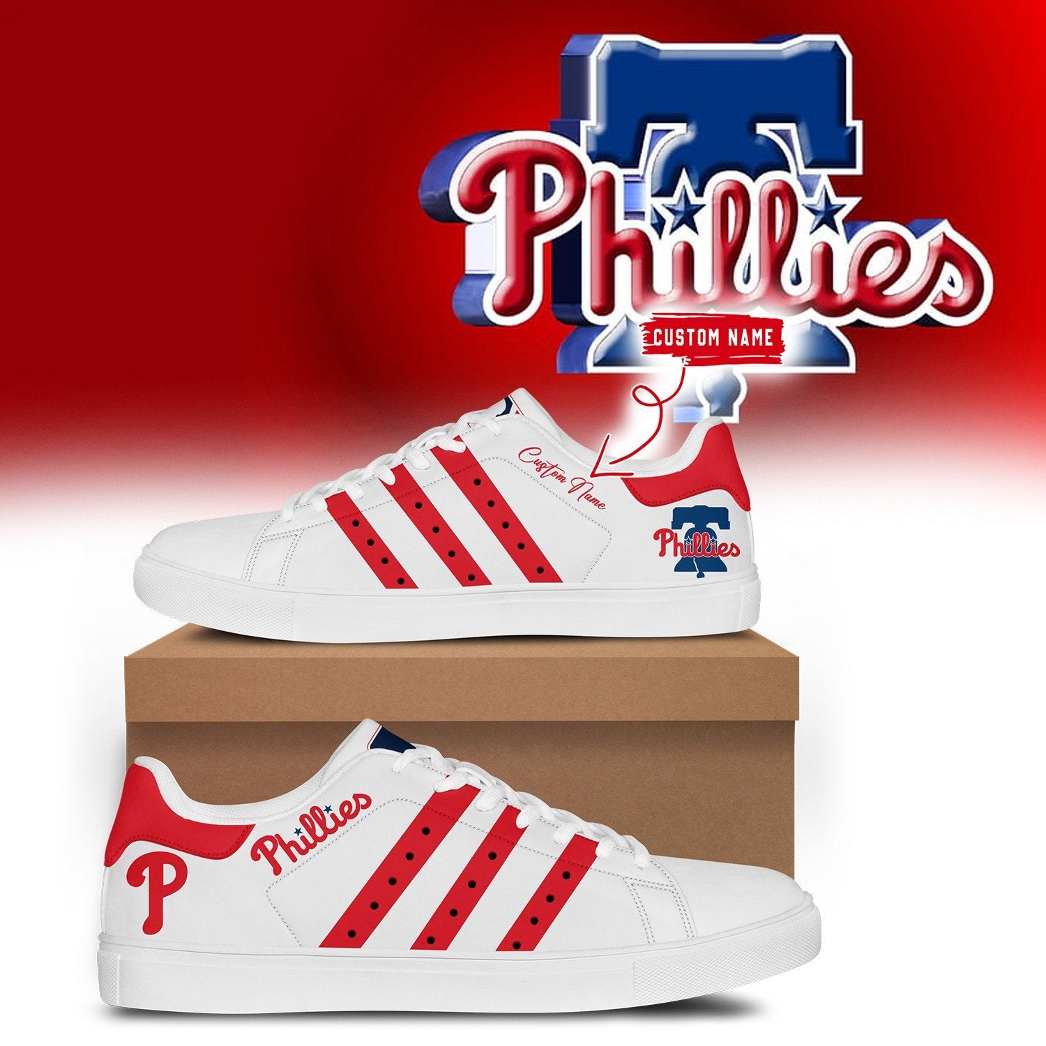 Ideafootwear Philadelphia Phillies Skate Stan Shoes Sneakes For Men And Women 1