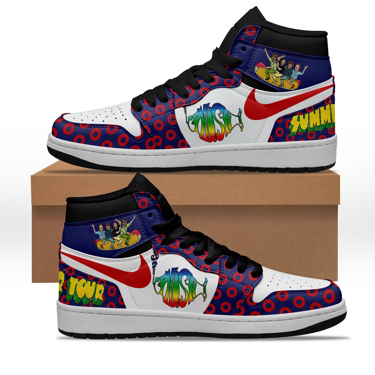 Ideafootwear Phish Summer Tour AJ1 High Sneakers Shoes For Men And Women 2