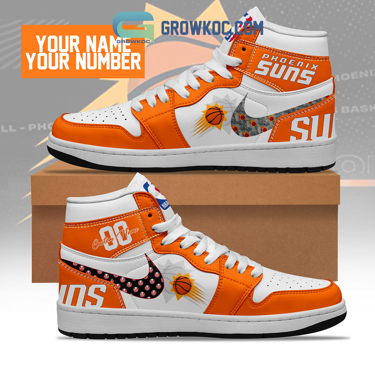 Ideafootwear Phoenix Suns AJ1 High Sneakers Shoes For Men And Women 3