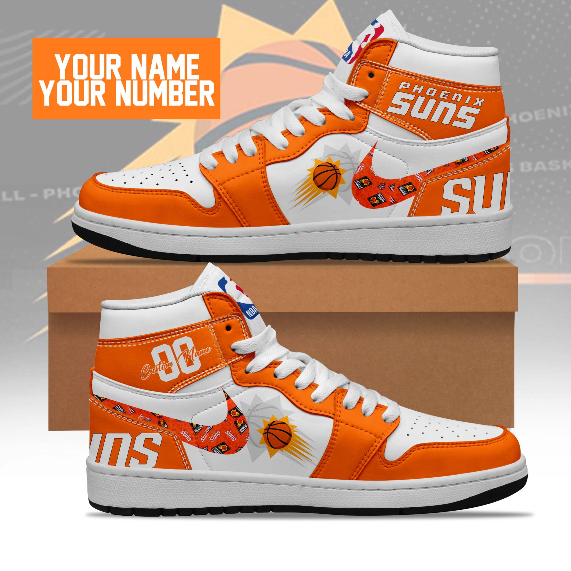 Ideafootwear Phoenix Suns AJ1 High Sneakers Shoes For Men And Women 1