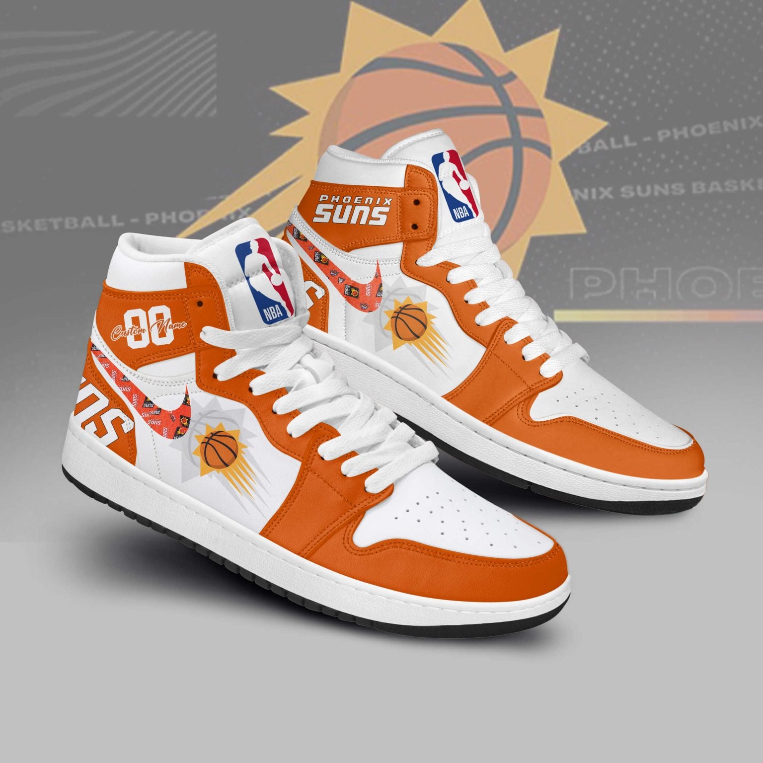 Ideafootwear Phoenix Suns AJ1 High Sneakers Shoes For Men And Women 1