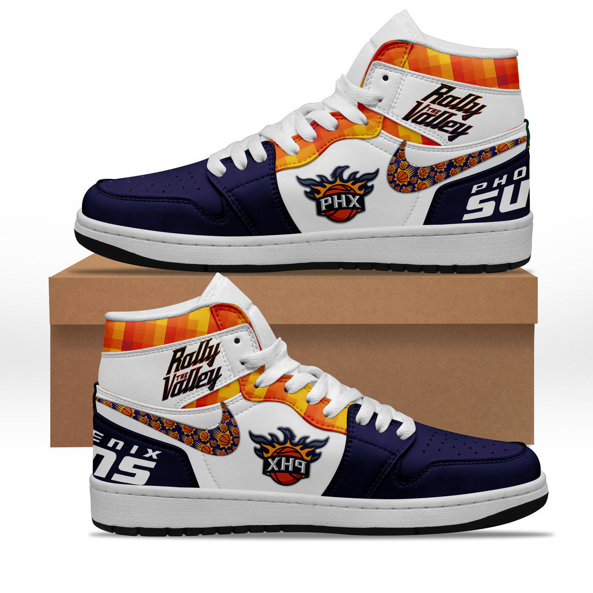Ideafootwear Phoenix Suns AJ1 High Sneakers Shoes For Men And Women 10