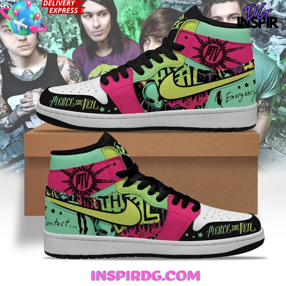 Ideafootwear Pierce The Veil AJ1 High Sneakers Shoes For Men And Women 2