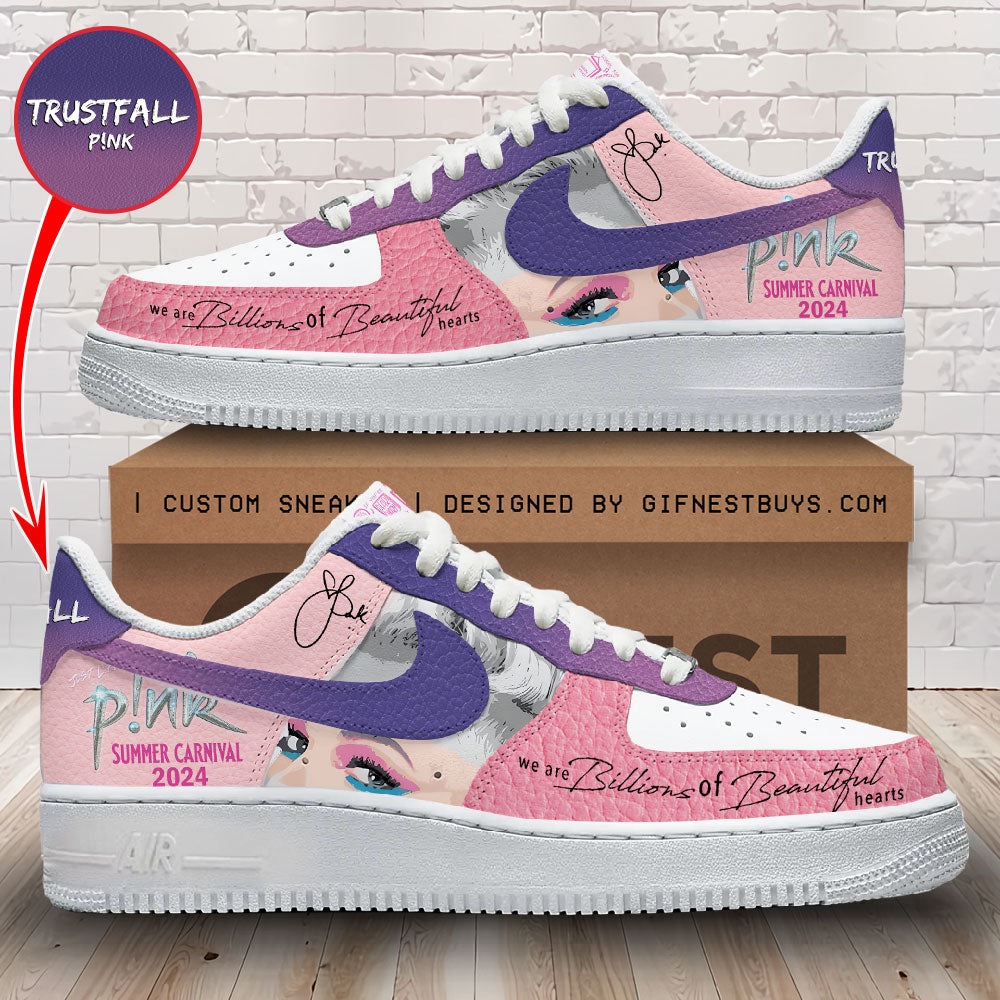 Ideafootwear Pink Air Low-Top Sneakers Shoes For Men And Women 1