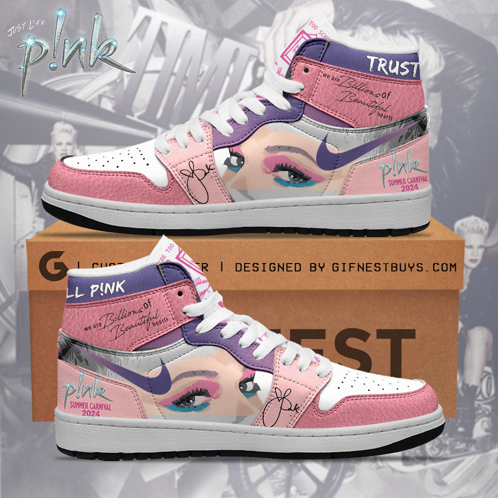 Ideafootwear Pink AJ1 High Sneakers Shoes For Men And Women 9