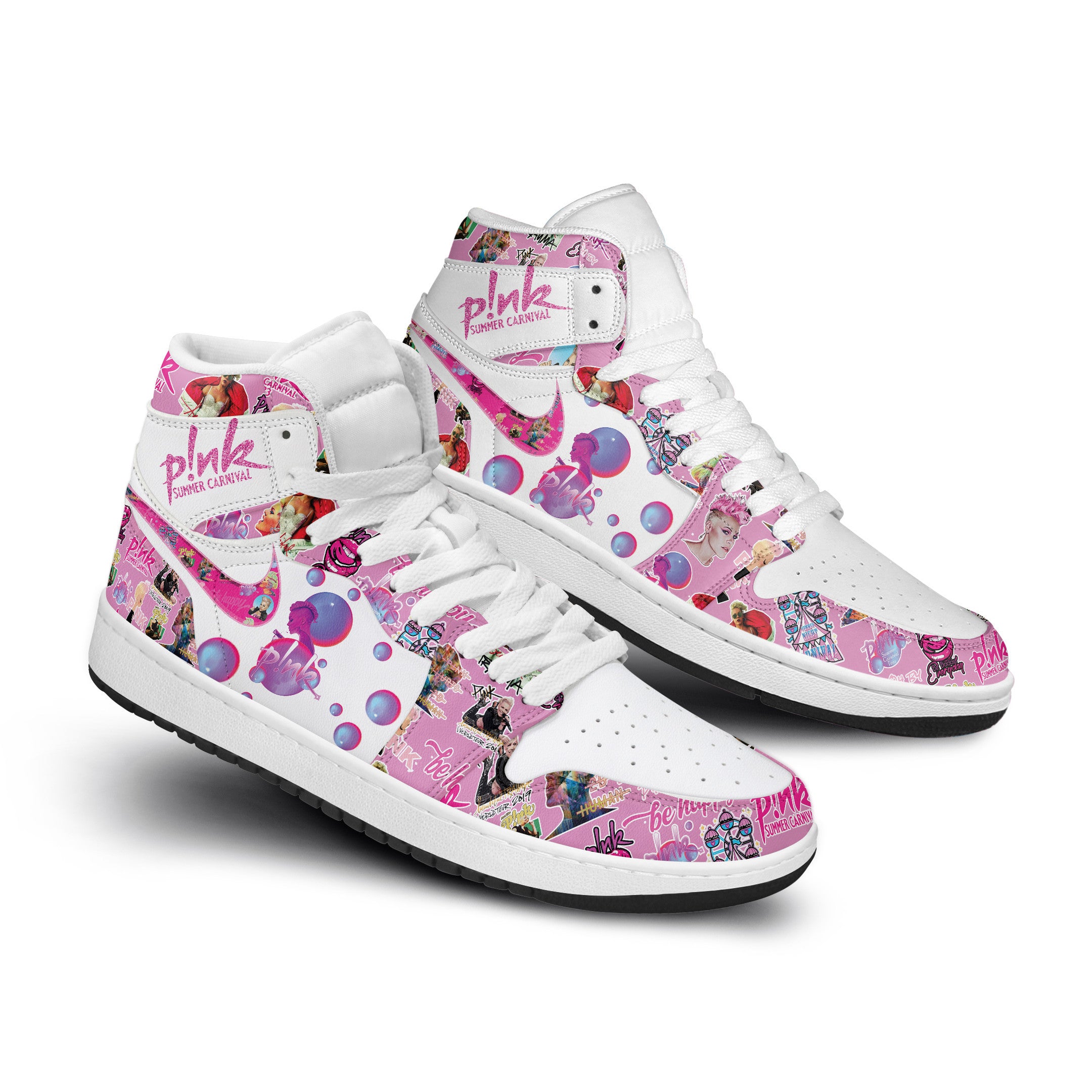 Ideafootwear Pink AJ1 High Sneakers Shoes For Men And Women 12