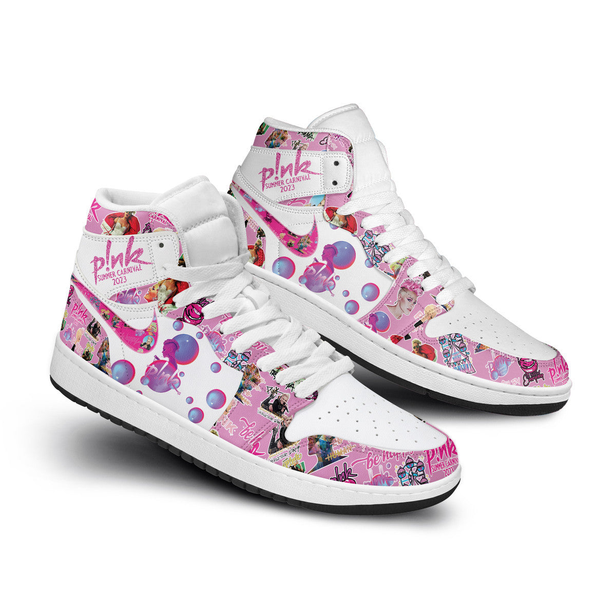 Ideafootwear Pink AJ1 High Sneakers Shoes For Men And Women 13