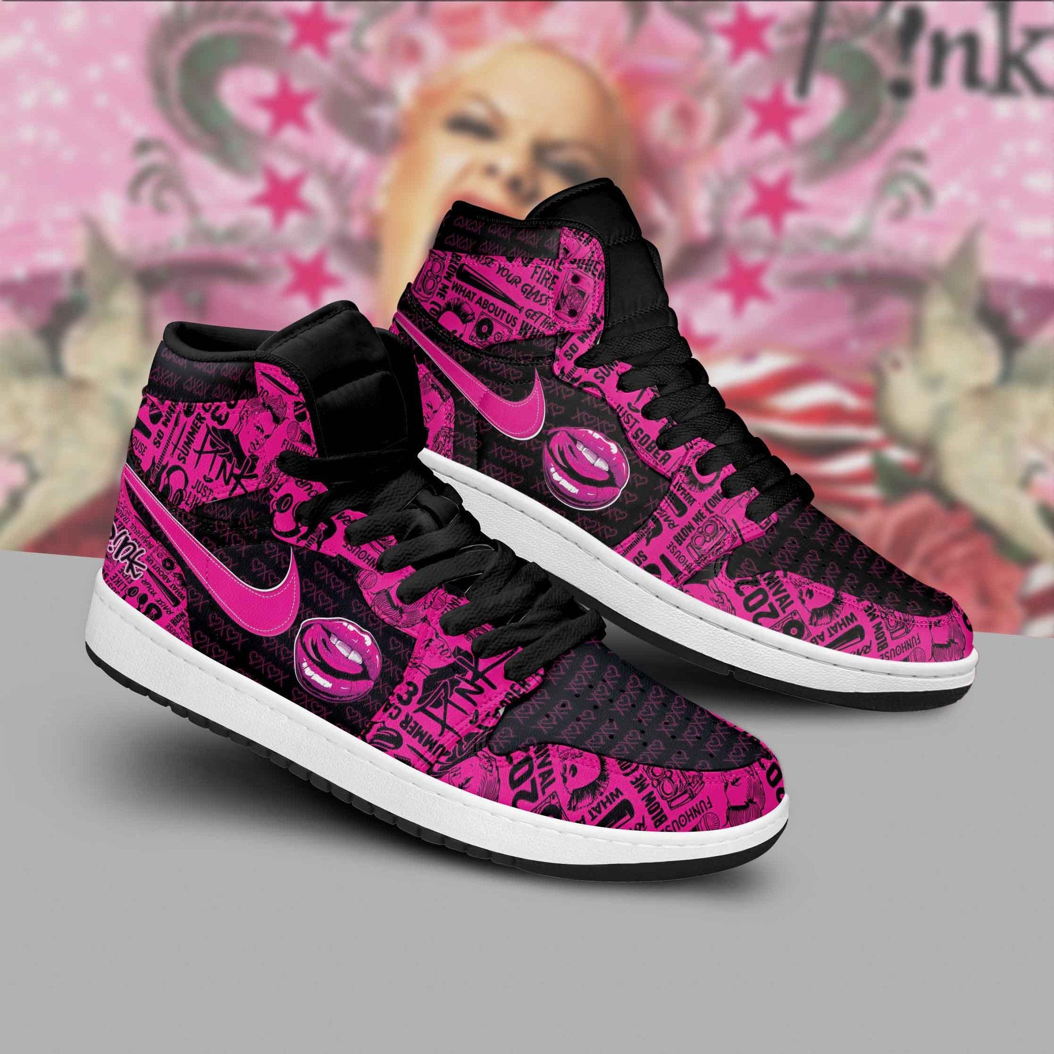 Ideafootwear Pink AJ1 High Sneakers Shoes For Men And Women 11