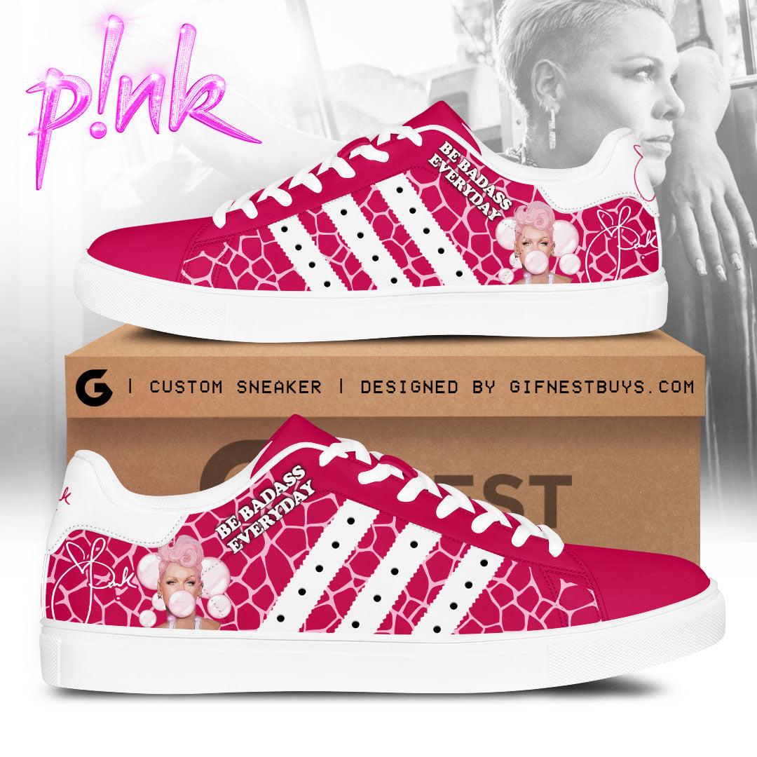 Ideafootwear Pink Skate Stan Shoes Sneakes For Men And Women 5