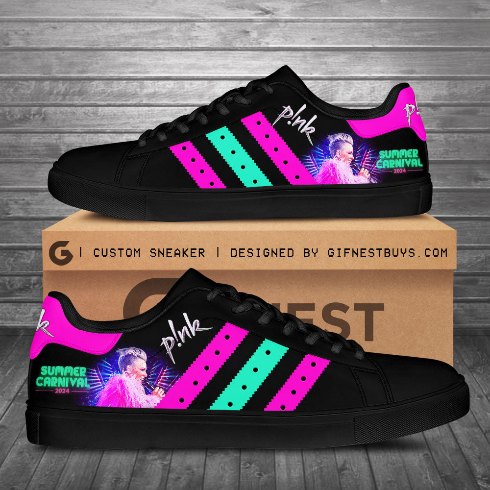 Ideafootwear Pink Skate Stan Shoes Sneakes For Men And Women 3