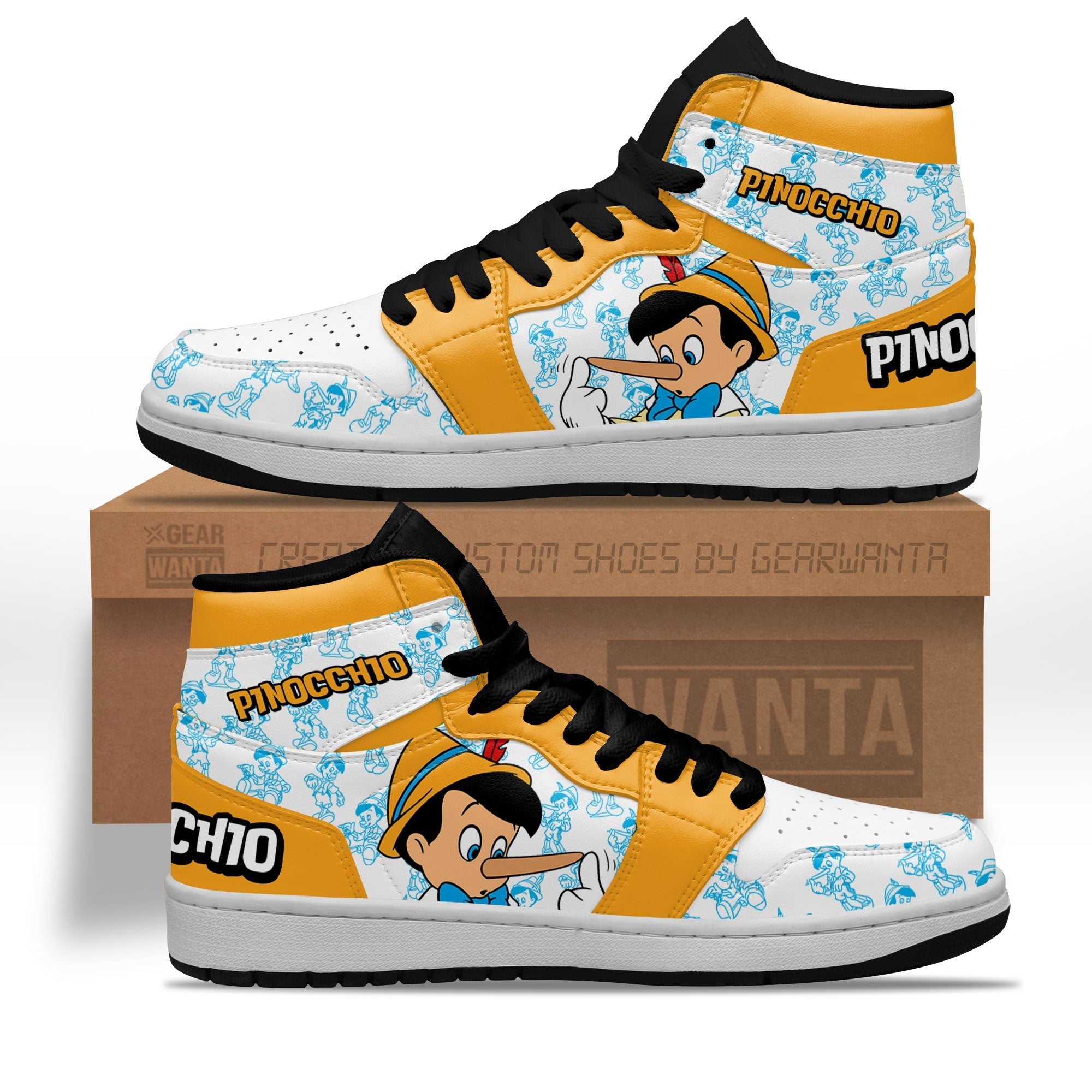 Ideafootwear Pinocchio AJ1 High Sneakers Shoes For Men And Women 1