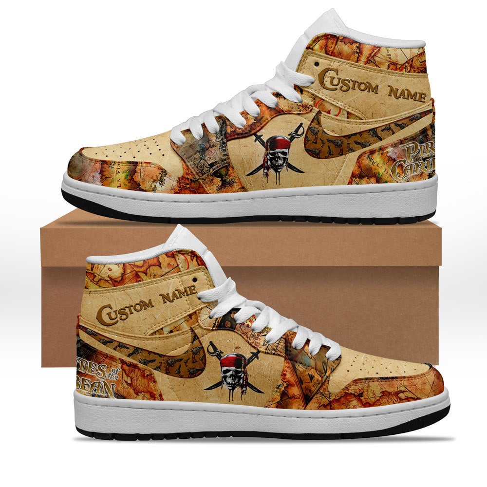 Ideafootwear Pirates of the Caribbean AJ1 High Sneakers Shoes For Men And Women 3