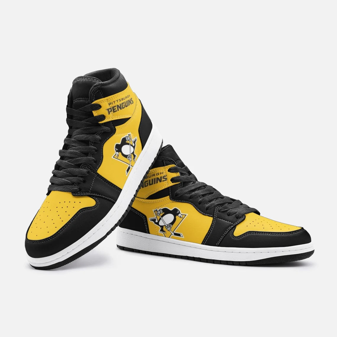 Ideafootwear Pittsburgh Penguins AJ1 High Sneakers Shoes For Men And Women 6