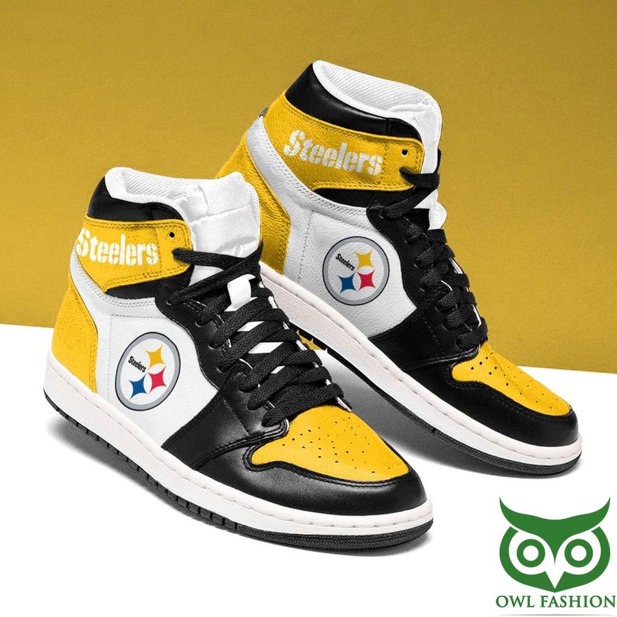 Ideafootwear Pittsburgh Steelers AJ1 High Sneakers Shoes For Men And Women 10