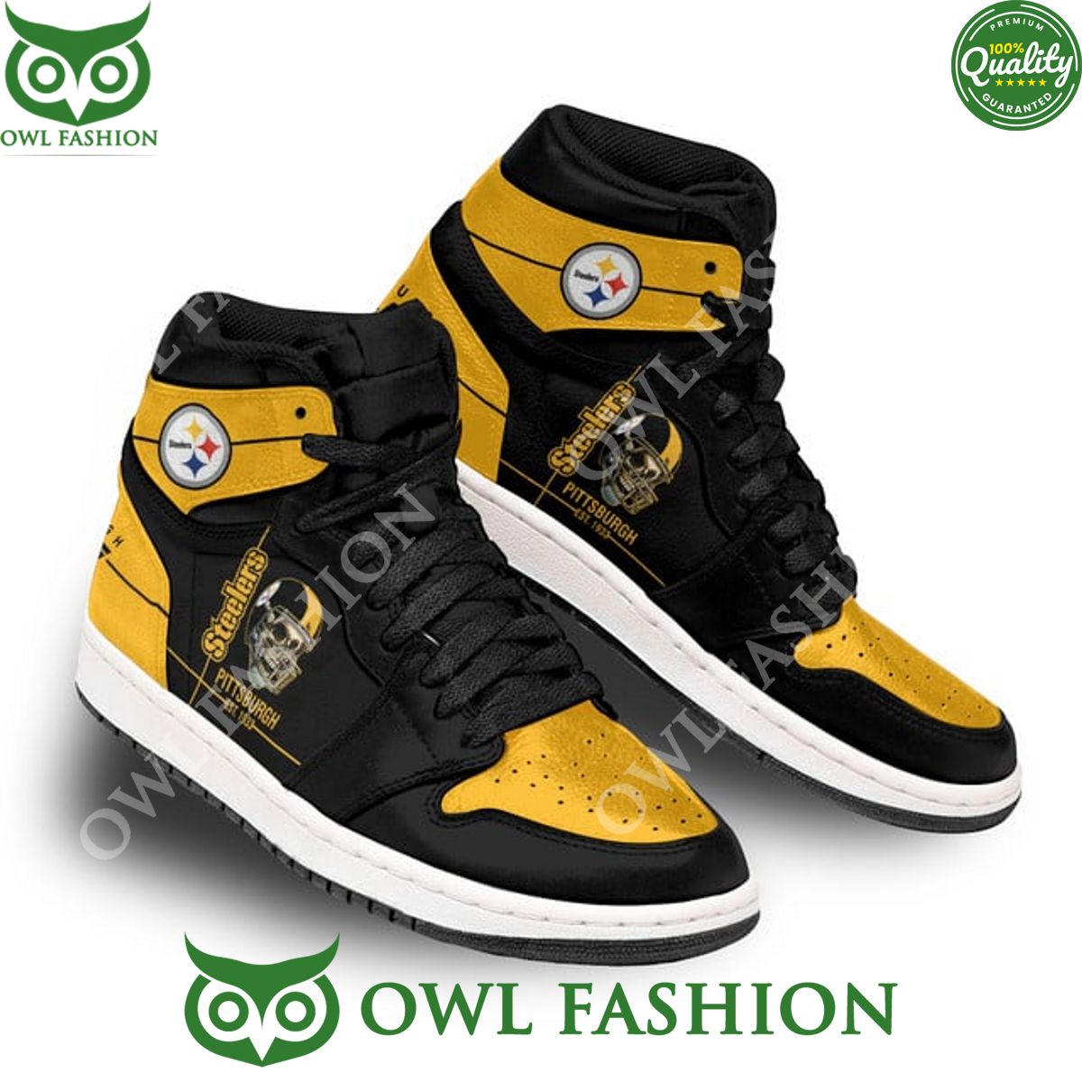 Ideafootwear Pittsburgh Steelers AJ1 High Sneakers Shoes For Men And Women 7