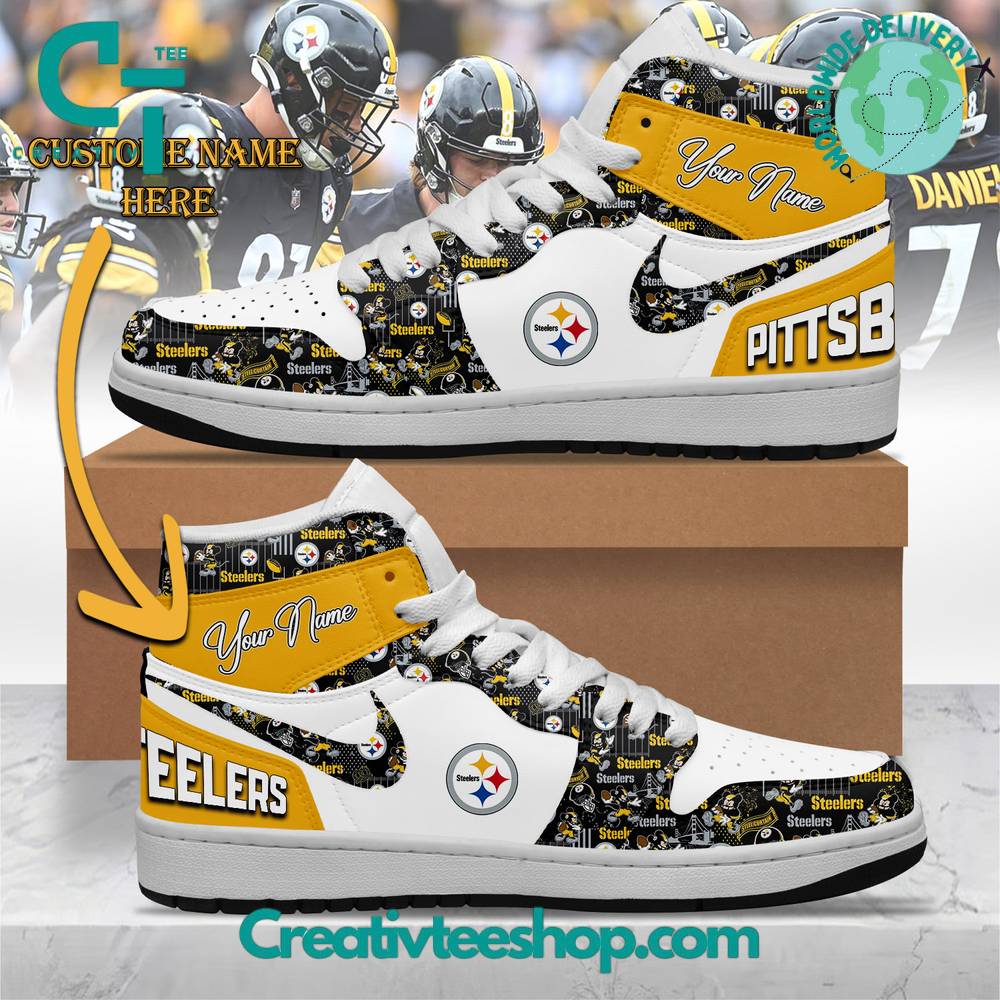 Ideafootwear Pittsburgh Steelers AJ1 High Sneakers Shoes For Men And Women 4